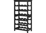 Succebuy Portabottiglie Da Terra Per 24 Bottiglie, 6 Livelli, Robusto Portabottiglie Con Capacità Di Carico Di 36 Kg, Ideale Per Cucina, Cantina, Bar, Sala Da Pranzo O Soggiorno, Portabottiglie Da Vino In Nero