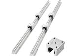 Guide Lineari Vevor SBR25, Confezione Da 2 Guide Lineari Da 1200 Mm E 4 Blocchi Di Scorrimento, Albero Completamente Supportato, Guida Per Macchine Da Taglio, Molatrici, Fresatrici, Trapani Ecc.