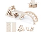 Costway 5-In-1 Struttura Per Arrampicata Da Interno, Triangolo Per Arrampicata Con Arco, Triangolo In Legno, Scivolo E Rampa Doppia, Attrezzatura Da Gioco Pieghevole Per Bambini Dai 3 Ai 6 Anni