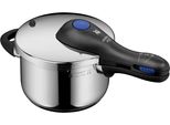 Schnellkochtopf Wmf "Perfect Plus", Grau (Edelstahlfarben, Schwarz, Blau), B:19,2 H:16,2Cm L:38,3 Ø:18Cm, TöPfe, Schnellkochtopf, Dampfkochtopf Mit Abnehmbarem Deckelgriff, Induktion