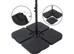 Set Di 4 Portaombrelli, Riempibile Con 60 Litri D'acqua O 80 Kg Di Sabbia Base Incrociata