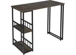 Esituro SBST0400 Tavolo Da Bar Con Struttura In Metallo, 120 X 50 X 105 Cm, Bancone Da Cucina, Design Industriale, Tavolo Da Cucina Con Ripiano, Nero