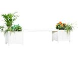 Panchina Da Giardino Con Fioriere In Legno Impregnato 180×40×40 Cm - Bianco