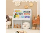 Sobuy Libreria Scaffale Scomparto Per Bambini Scaffale Per Bambini Armadio Per Giocattoli Con 3 Scomparti E 2 Scomparti Aperti - Bianco