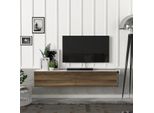 [Mobile Tv Toivakka Floating 135X31X25Cm Bianco E Noce