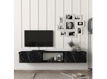 [Mobile Tv Paltamo Galleggiante 180X31X29,5Cm Marmo Nero