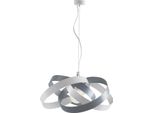 Vertigo - Sospensione In Ferro Laccato Bianco E Tortora Con Cavo In Acciaio Regolabile 1 Luce 125 - Ø54 - BL156-1-BT