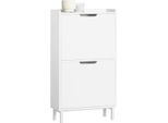 Sobuy Scarpiera Con 2 Sportelli Scarpiera Stretta Con 4 Ripiani Scarpiera Bianca Wht Circa 50X91X19Cm