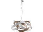 Vertigo - Sospensione In Ferro Laccato Bianco E Grigio Con Cavo In Acciaio Regolabile 1 Luce 125 - Ø54 - BL156-1-BG