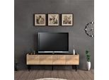 [Mobile Tv Oppdal 45X154X37Cm Rovere E Marmo Nero