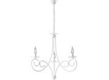 Alma - Lampadario In Ferro Laccato Bianco Con Decoraz. Effetto Shabby Chic 3 Luci 120 - Ø50 - BL130-3-BCO