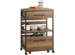 Sobuy Carrello Da Portata Con 1 Ripiano E 2 Cassetti Carrello Laterale Carrello Rotante Carrello Da Tè Carrello Da Bar Carrello Da Cucina Carrello Da Cucina Con Ruote Robusta Struttura In Acciaio