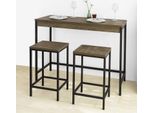 Sobuy Set Di 3 Tavoli Da Bar Tavolo Da Bar Con 2 Sgabelli Mdf