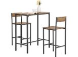 Sobuy Tavolo Da Bistrot | Mobili Da Bistrot | Giardino | Tavolo Da Bar | 2 Sgabelli | Set Da 3 Pezzi | Tavolo W89Xl45Xh100Cm