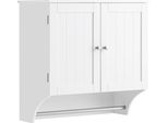 Armadietto Da Bagno Sobuy, Pensile Alto, Pensile, Portasciugamani A 2 Ante, Con 2 Ripiani Regolabili Per Cucina, Corridoio, Bagno