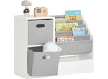 Sobuy Libreria Per Bambini Scaffale Per Bambini, Mobili Per Bambini, Libreria, Libreria, Armadio Per Giocattoli, Scaffale Per Giocattoli Con 2 Cestini