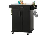 Sobuy Carrello Rotante Carrello Da Cucina Mobile Di Stoccaggio Su Ruote Carrello Di Servizio A Buffet Multifunzionale Con Porta E Cassetto Vassoio In Acciaio Inox