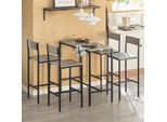 Sobuy Set Tavolo Da Bar 5 Pezzi Con 4 Sgabelli - Set Da Giardino Tavolo Da Pranzo Bistrot Con 4 Sedie