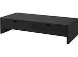 Sobuy Supporto Per Monitor Supporto Per Computer Organizzatore Da Scrivania Con 2 Cassetti - 47X11X18Cm (Nero)