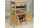 Sobuy Carrello Da Cucina Carrello Di Stoccaggio Ruote Carrello Da Tè Con Bottiglia Rack Servire Carrello Bamboo