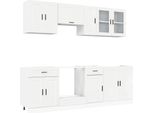 Vidaxl Set Di 8 Mobili Da Cucina Kalmar In Materiale Ligneo Bianco Lucido