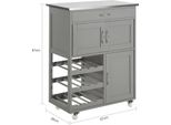 Sobuy Carrello Da Cucina Rotolante, Mobile Da Cucina Su Ruote L67Cmxh87Cmxp38Cm