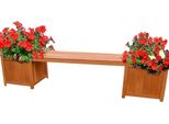 Panca Da Giardino In Legno Con Fioriere, 150 Cm, Panca Robusta E Fioriera