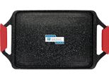 Briebe Black Titanium Piastra Grill Induzione Rivestimento Antiaderente Titanio Alluminio Fuso 43X25Cm -Free Nero