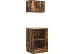 Vidaxl Armadi Da Garage 2 Pz. Materiale A Base Di Legno Di Quercia Affumicata
