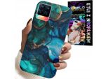 Custodia Per Realme 8 / 8 Pro - Blu Verde Marmo Motivi