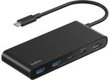 Belkin Connect, Usb Tipo-C, Hdmi, Usb 2.0 Tipo-A, Usb 3.2 Gen 1 (3.1 Gen 1) Tipo-C, Microsd (Transflash), Sd, Nero, Cavo Rotondo, 0,2 M