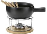 Kela Set Per Fonduta Di Formaggio Natura, Nero, 10 Pezzi (1 Set)