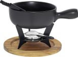 Kela Set Per Fonduta Di Formaggio Country In Ghisa/Legno 21Cm Ø22Cm 10 Pezzi