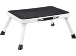 Hi 40483 Gradino Pieghevole Acciaio / Plastica, Portata Fino A 150 Kg, Pieghevole, 38 X 26 X 17,5 Cm, Nero/Bianco (1 Pezzo)