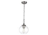 Sfera In Vetro Tabby E Lampada A Sospensione In Nichel Lucido 1Xe27 60W Feiss