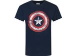 Maglietta Captain America Herren Movie Shield NS4053 (S) (Blau)
