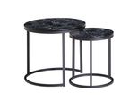 Finebuy Tavolino Di Design Set Di 2 Tavolini Da Caffè Rotondi Effetto Marmo 2 Pezzi Struttura Del Tavolo Metallo Piccoli Tavoli Da Soggiorno Tavolini Da Caffè Moderni