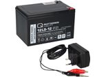 Batteria Al Piombo 12V 12Ah + Caricabatteria 1A Compatibile 14Ah 15Ah Agm Piombo-Gel Qb
