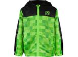 Minecraft - Giacca, Impermeabile, Con Cappuccio Per Ragazzi NS6232 (116) (Verde/Nero)