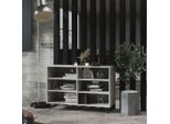 The Living Store Credenza Cemento Grigio 103,5X35X70 Cm Materiale Legno