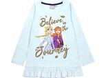 Frozen Ii - Maglietta "Believe In The Journey"", Con Fronzoli Per Bambina NS6017 (128) (Blu Ghiaccio)"