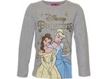 Disney Princess - Maglietta Per Bambina NS5923 (98) (Grigio Screziato/Giallo/Blu)