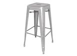 Sgabello Alto Bolero Bistro In Acciaio Color Argento 4 Pezzi
