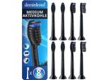8 Spazzolini Demirdental Medium Con Carbone Attivo Per Philips Sonicare | Nero