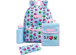 Minecraft - Set Di Zaini Pixel NS6873 (Taglia Unica) (Blu/Rosa)