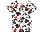 Disney - T-Shirt Con Stampa All-Over Per Ragazze NS6704 (128) (Bianco/Nero/Rosso)