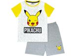 Pokemon - Pigiama Con Pantaloncini Per Ragazzi NS5324 (116) (Grigio/Giallo)