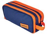 Herlitz 300001513 Herlitz Astuccio Doppio Uni, Blu/Arancio
