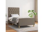 The Living Store Struttura Letto Con Testiera In Tessuto Taupe 80X200 Cm
