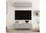 The Living Store Mobili Tv 4 Pz. Grigio Cemento 60X30X30 Cm Materiale A Base Di Legno